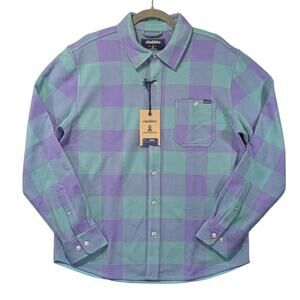 NWT Chubbies The Pic-a-nic  Overshirt Plaid Flannel  Mens M Green Purple